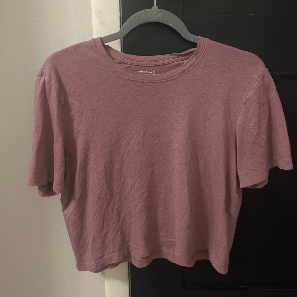 Abercrombie & Fitch Plum Cropped Tee